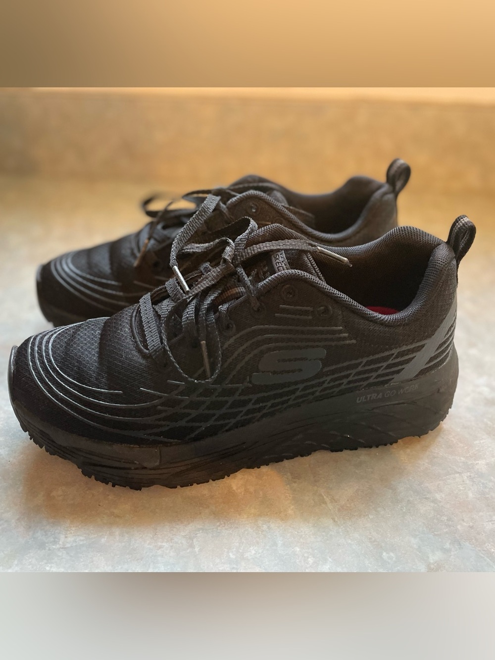 Skechers Women's Black Athletic Sneakers with Slip-Resistant Outsole